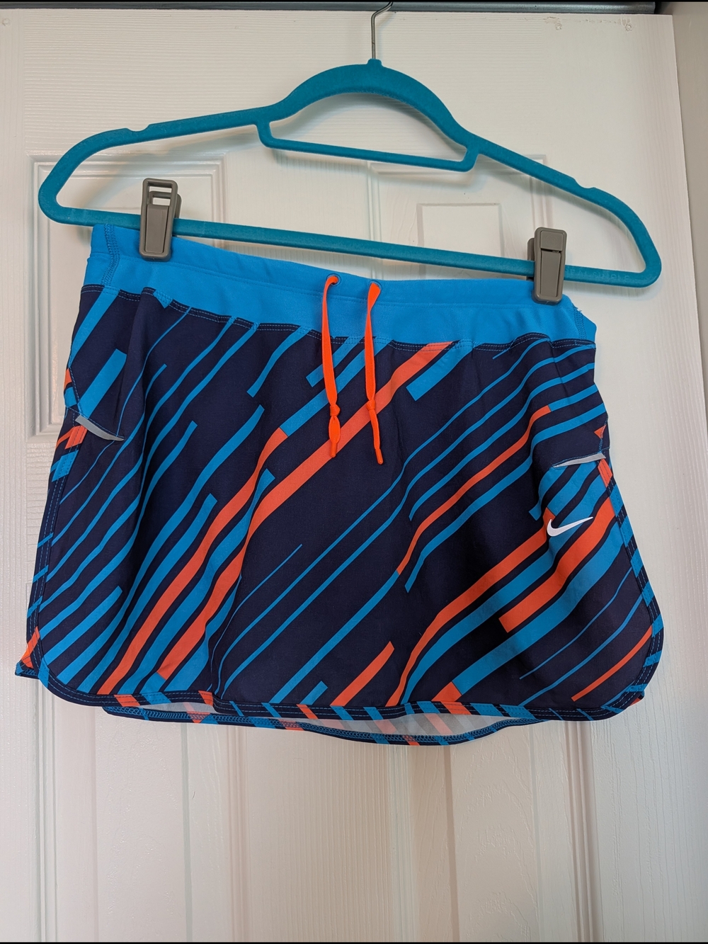 Nike Navy Athletic Skort with Blue & Orange Stripes